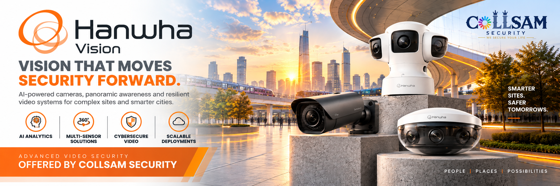 Hanwha Vision AI security cameras, multi-sensor cameras and video surveillance solutions