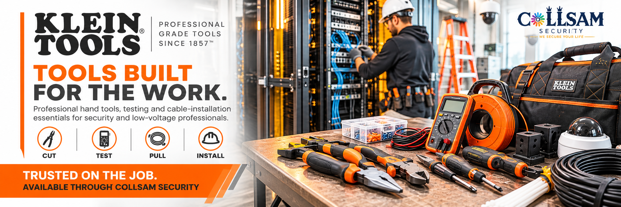 Klein Tools professional hand tools, testing and cable installation tools for security professionals