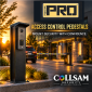 Pedestal PRO brand logo with access control pedestal from Collsam Security