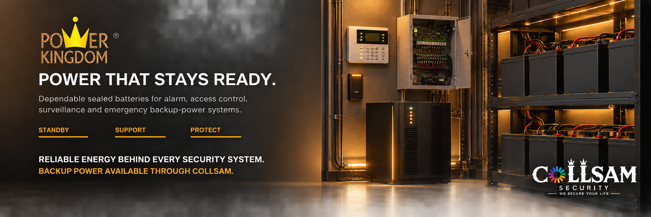 Power Kingdom sealed batteries and backup power systems for security applications