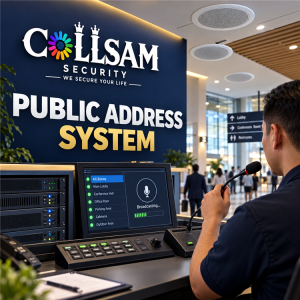 Public Address Systems Service Logo Public address system services by Collsam Security