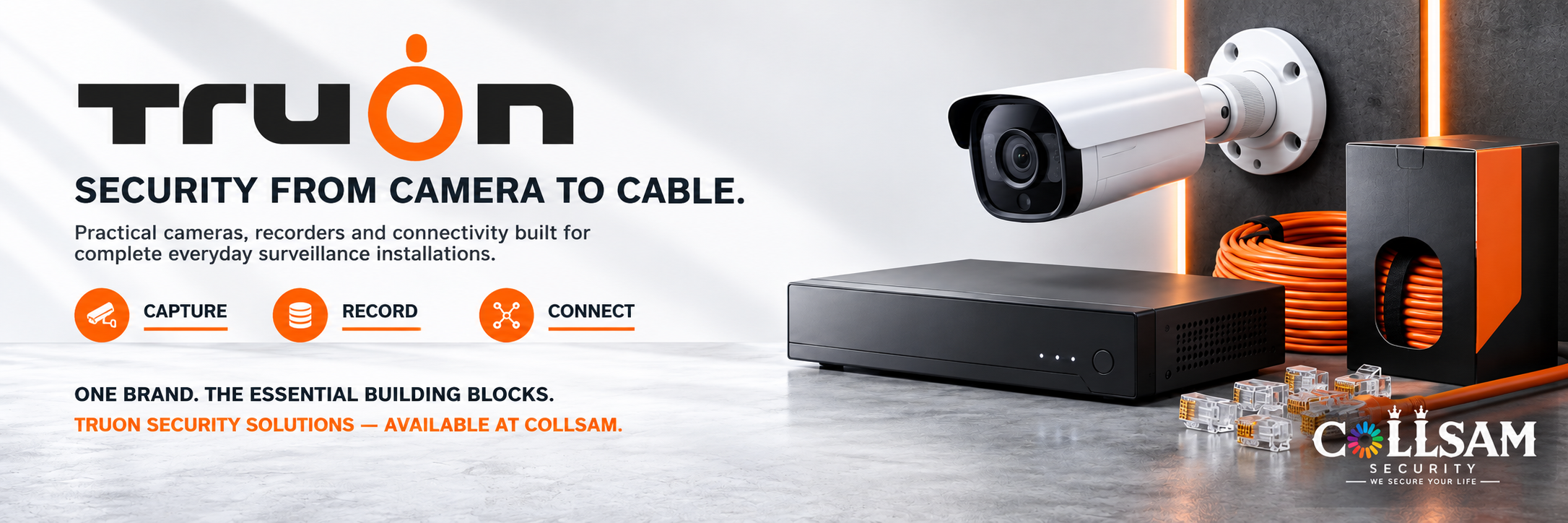 Truon security cameras, video recorders and network cabling for surveillance systems