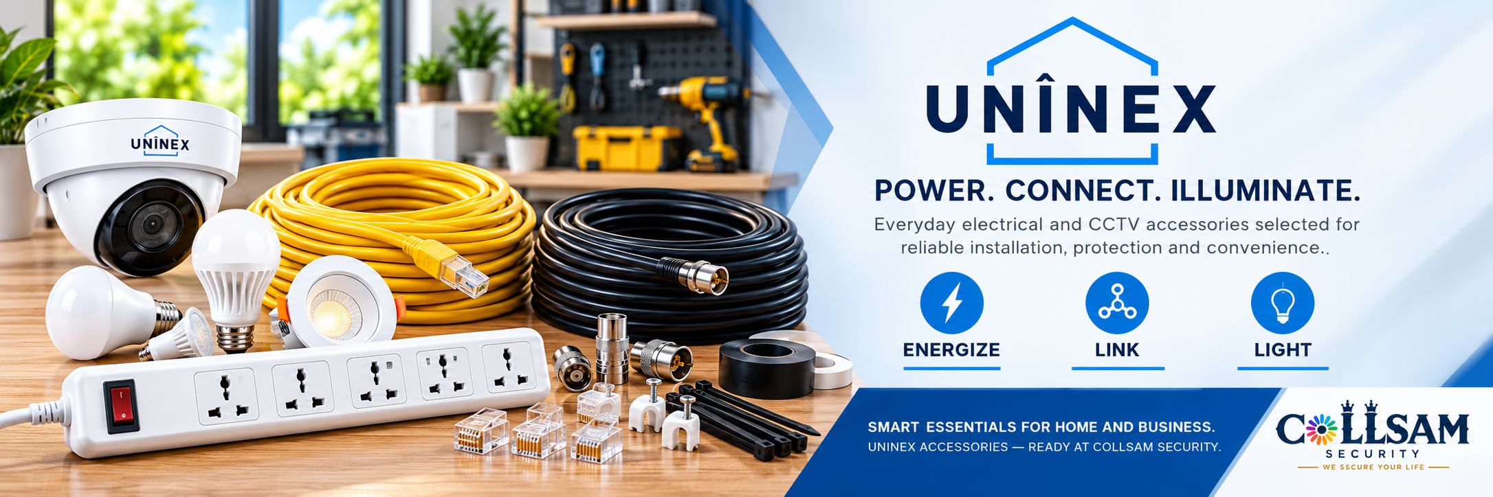Uninex electrical, lighting, network cabling and CCTV accessories for professional installations