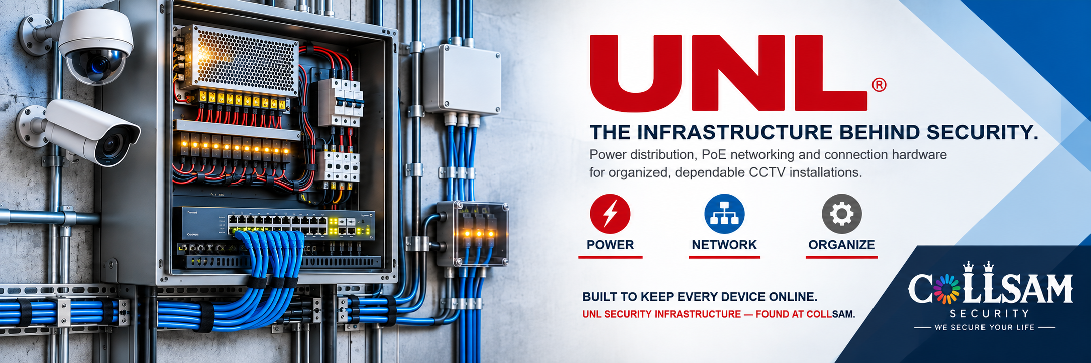 UNL CCTV power distribution, PoE networking and security infrastructure equipment
