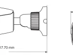 ENS HDC-IR8AE2/MZ camera dimensions showing length, height, and depth