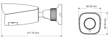ENS HDC-IR8AE2/MZ camera dimensions showing length, height, and depth