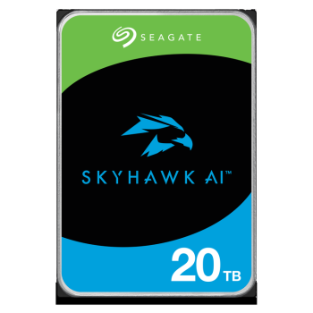 Seagate SkyHawk AI ST20000VE002 20TB surveillance hard drive front view