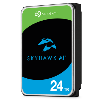 Seagate ST24000VE002 24TB surveillance hard drive left-angle view