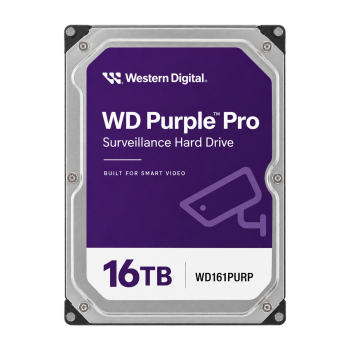 Western Digital WD161PURP 16TB WD Purple Pro surveillance hard drive front view