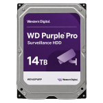 Western Digital WD142PURP 14TB WD Purple Pro surveillance hard drive front view