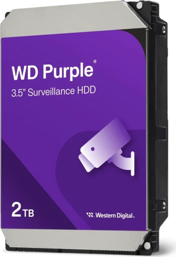 Western Digital WD23PURZ 2TB Purple hard drive left-angle view