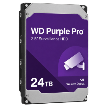 WD240PURP 24TB WD Purple Pro surveillance hard drive left-side view