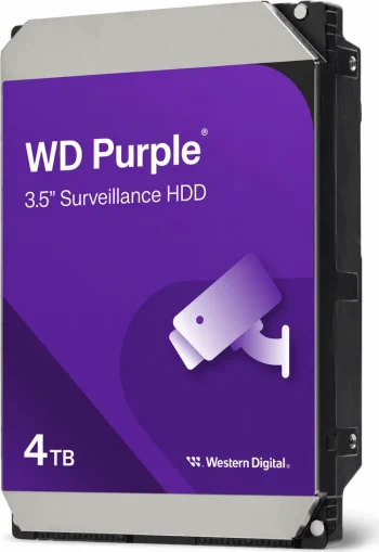 Western Digital WD43PURZ 4TB surveillance hard drive right-angle view