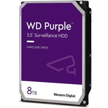 Western Digital WD85PURZ 8TB surveillance hard drive right-angle view