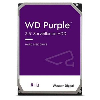 Western Digital WD85PURZ 8TB Surveillance Hard Drive – Front View Western Digital WD85PURZ 8TB surveillance hard drive front view