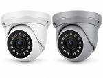 White and gray Eyemax UIU-P4122 4MP EX-SDI turret cameras shown at an angled view