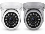 Front view of white and gray Eyemax UIU-P4122 4MP EX-SDI turret cameras