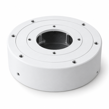 B11-W junction box front angled view in white aluminum alloy
