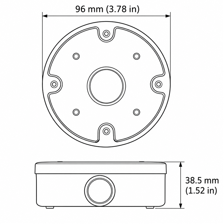 B8-G junction box dimensions 96 by 38.5 millimeters