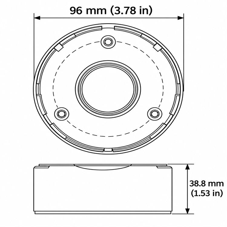 ENS B8-W Camera Junction Box Dimensions