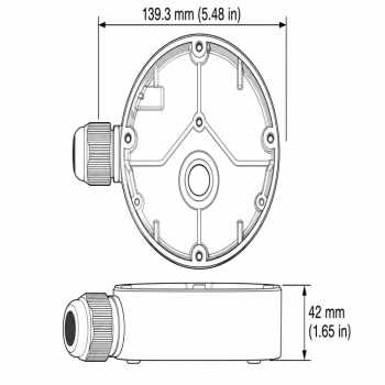 ENS B10-W junction box dimensions diagram