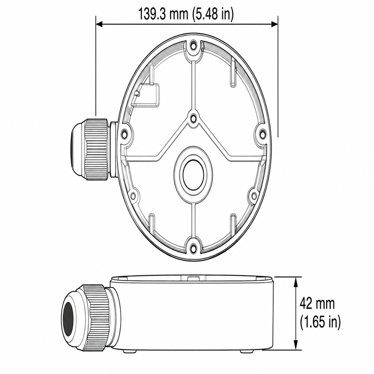 ENS B10-W junction box dimensions diagram