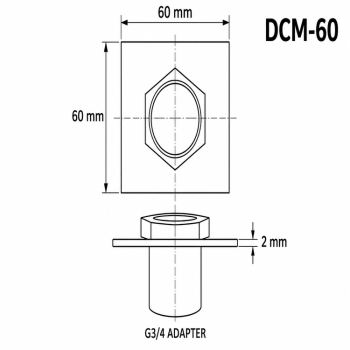 ENS DCM-60 gypsum-board ceiling camera mount dimension drawing