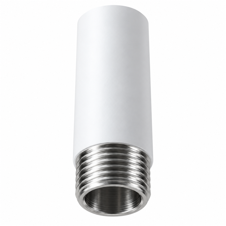 EX-100W white camera extension tube bottom view with G1 threaded connection