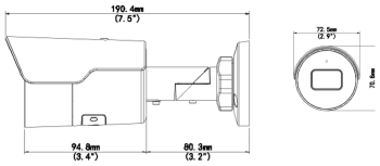 Uniview IPC2124SR-ADF40KM-H3 bullet camera dimensions