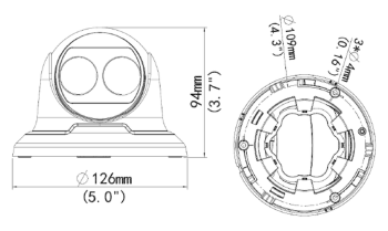 Uniview EC-T4F28DL turret camera dimension drawing